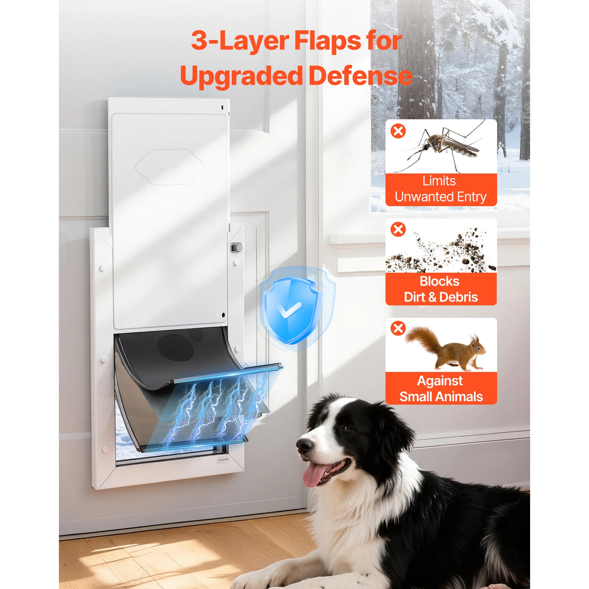 SucceBuy Magnetic Flap Pet Door With Durable Weatherproof Metal Frame