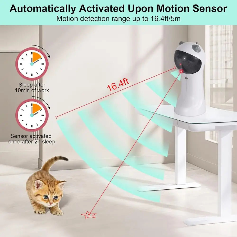 Rechargeable Automatic Motion Activated Cat Toy With Rotating Laser