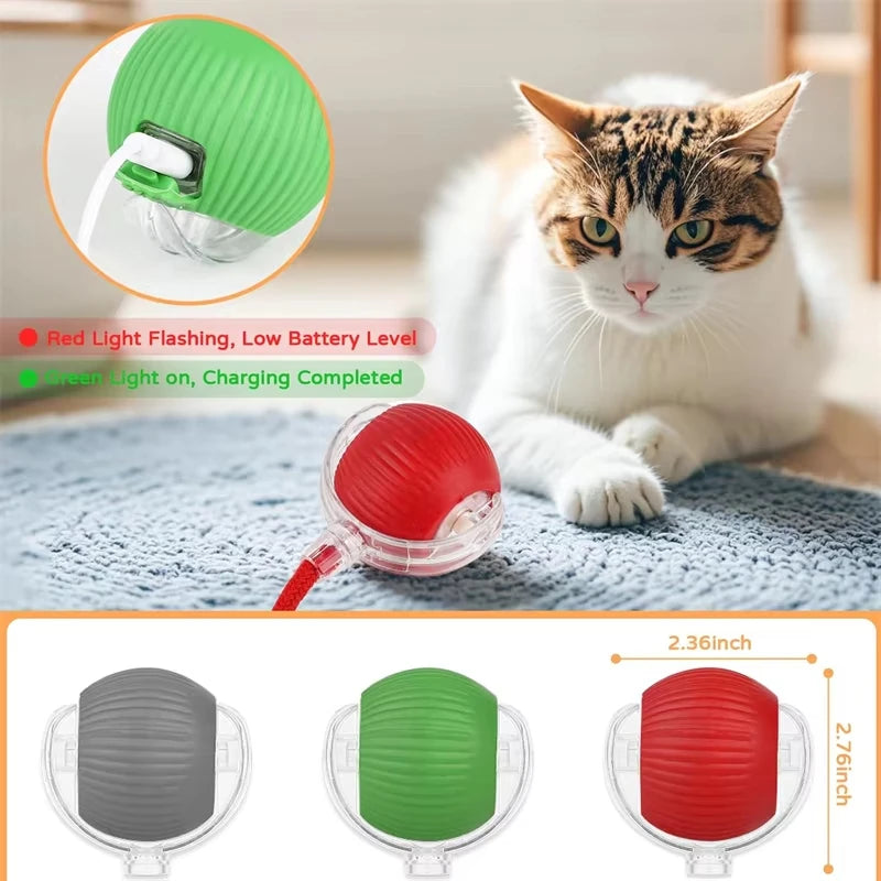 Automatic Interactive Rolling Ball Toy For Cats With Rechargeable Battery