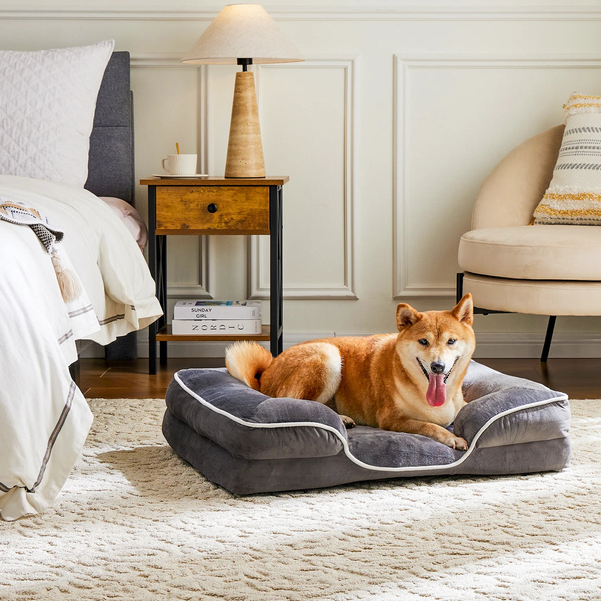 JHK Orthopedic Memory Foam Dog Bed With Removable Cover