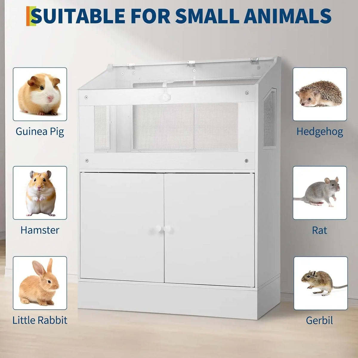 HiMISS Large Acrylic Pet Habitat With Storage Cabinet For Hamsters