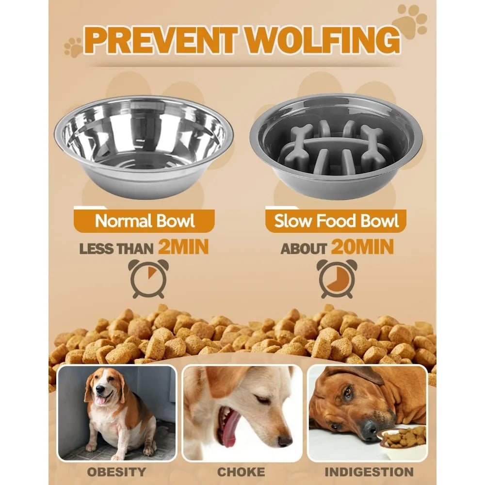 Nbvcx Adjustable Elevated Stainless Steel Dog Bowl Stand