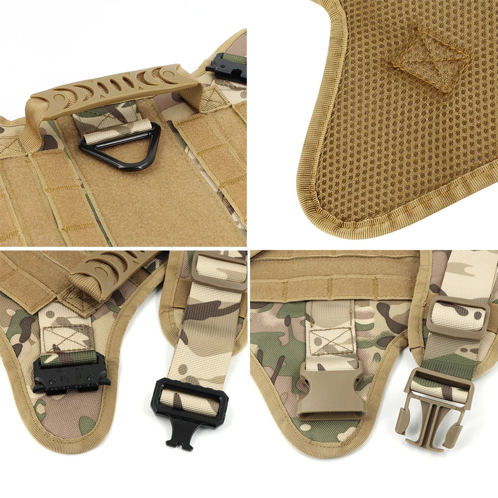 Tactical Dog Harness Leash No Pull Vest For Large Dogs