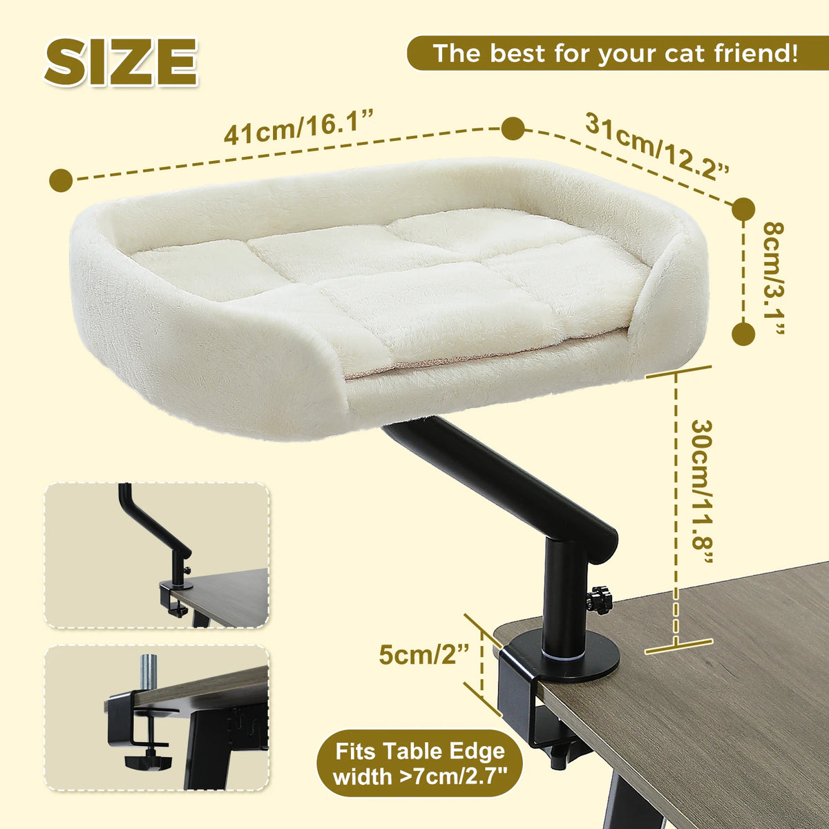 PAWZ Road Cat Desk Bed With 360 Rotatable Stand For Indoor Cats