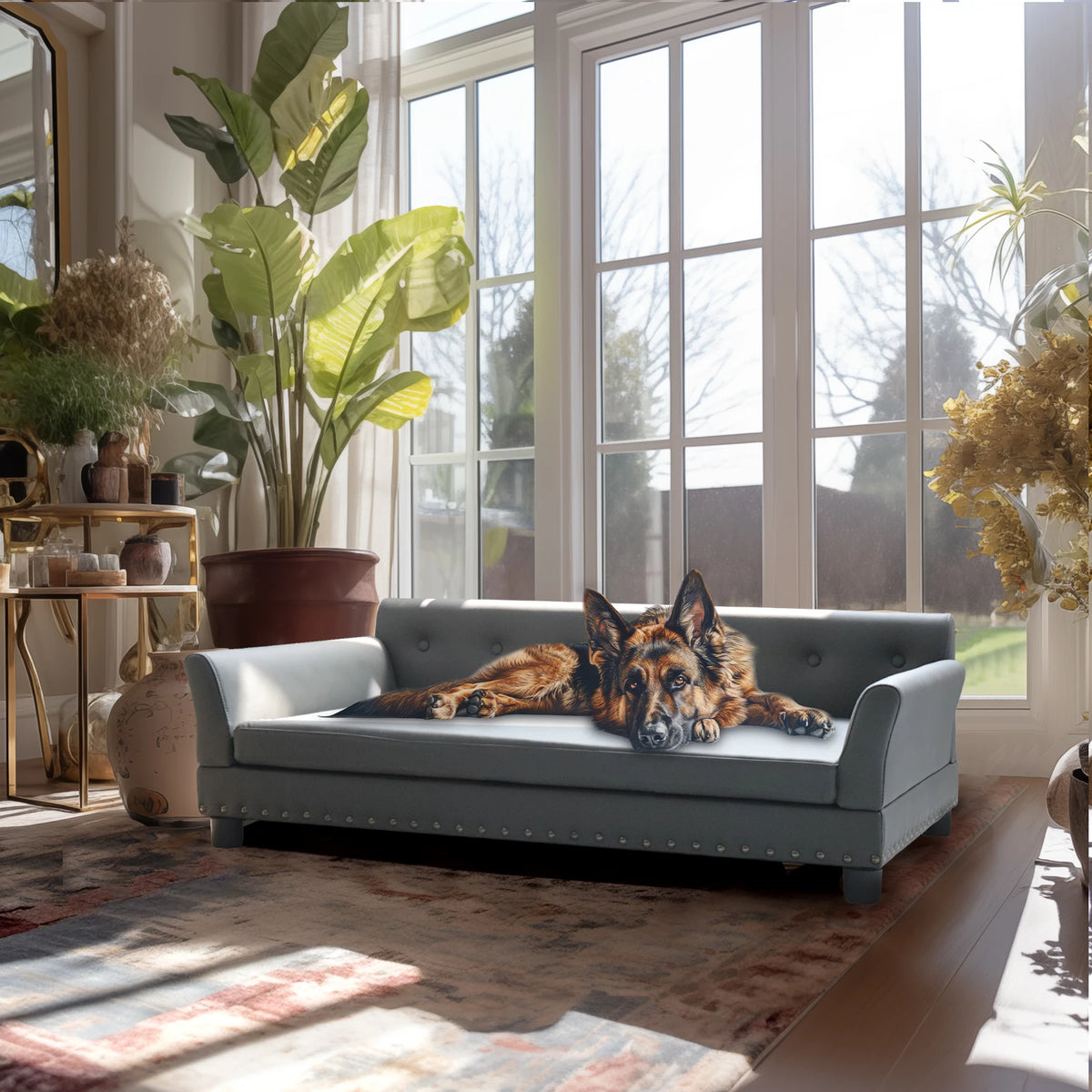 BINGOPAW Elevated Rectangle Dog Bed With Durable Modern Sofa Design