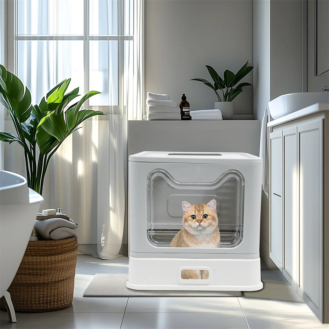 Bingopaw Front Entry Detachable Cat Litter Box With Steel Pan