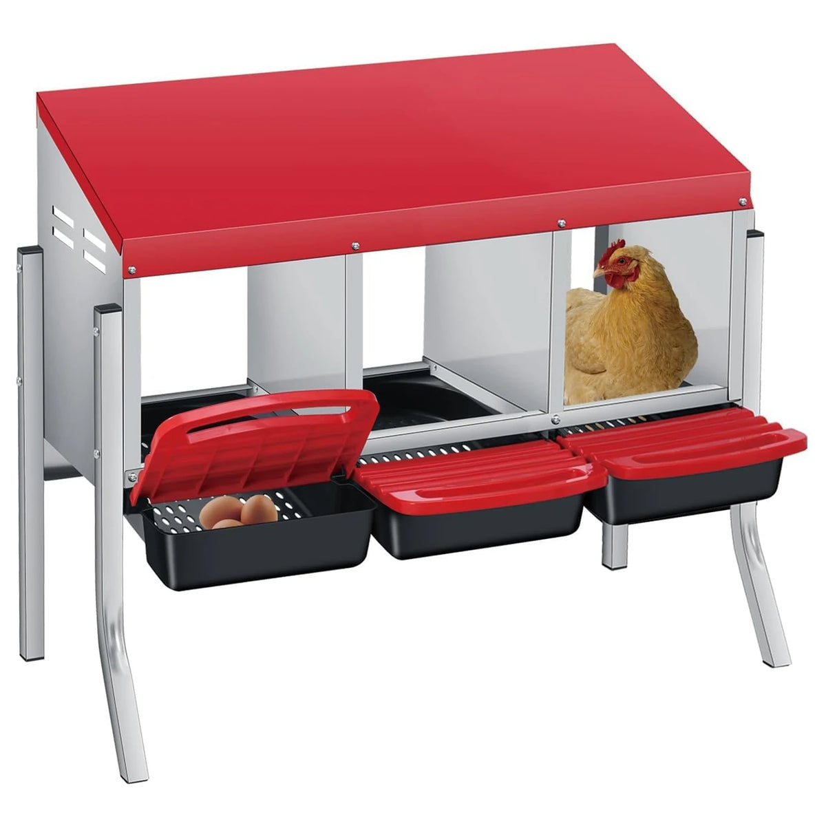 Twister.Ck Multi Compartment Metal Chicken Nesting Box