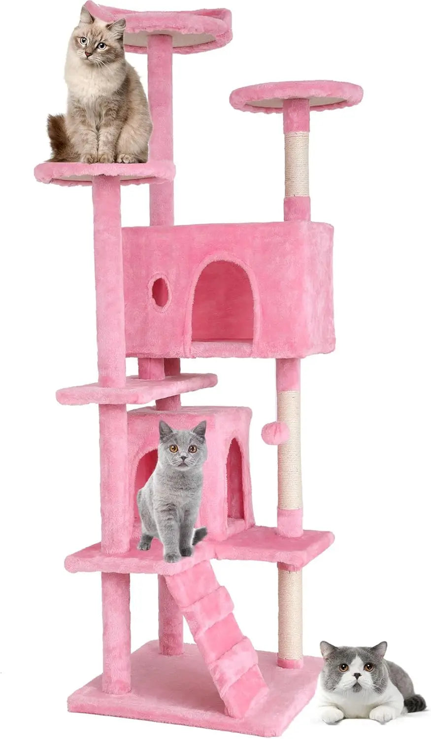 BestPet Multi-Level Cat Tree With Scratching Posts And Cozy Condos