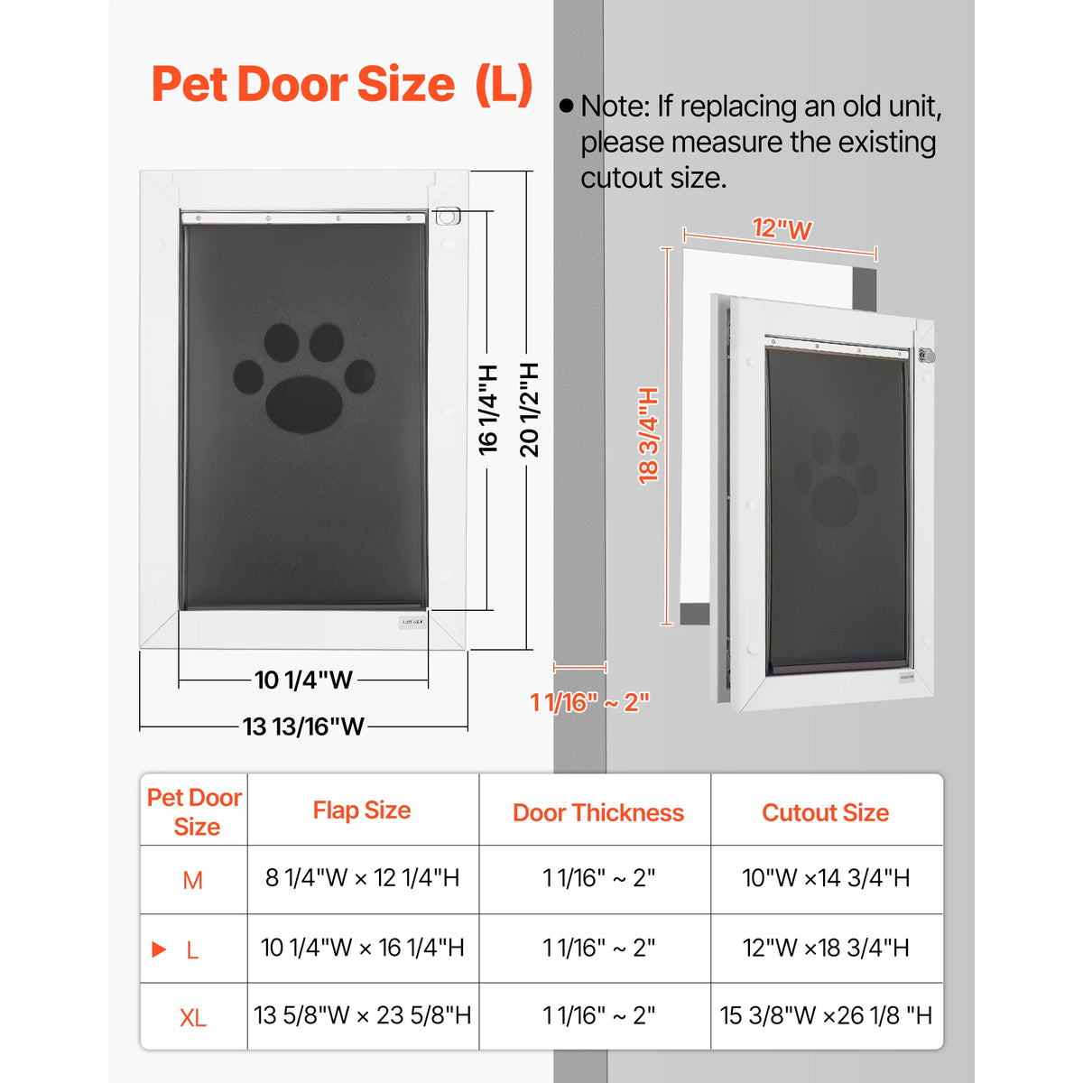 SucceBuy Magnetic Flap Pet Door With Durable Weatherproof Metal Frame