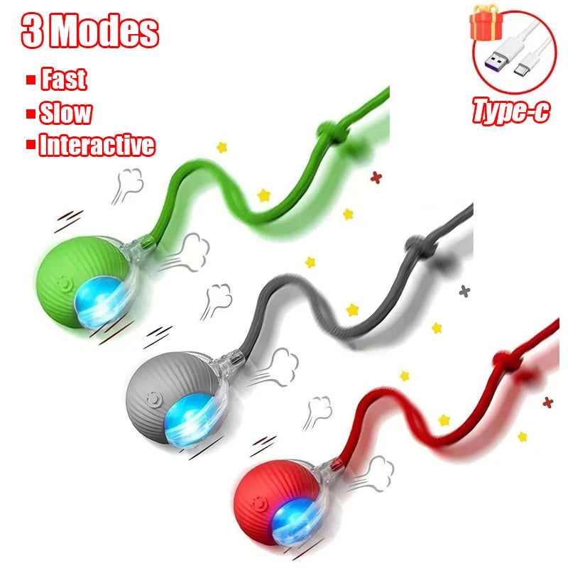 Automatic Interactive Rolling Ball Toy For Cats With Rechargeable Battery
