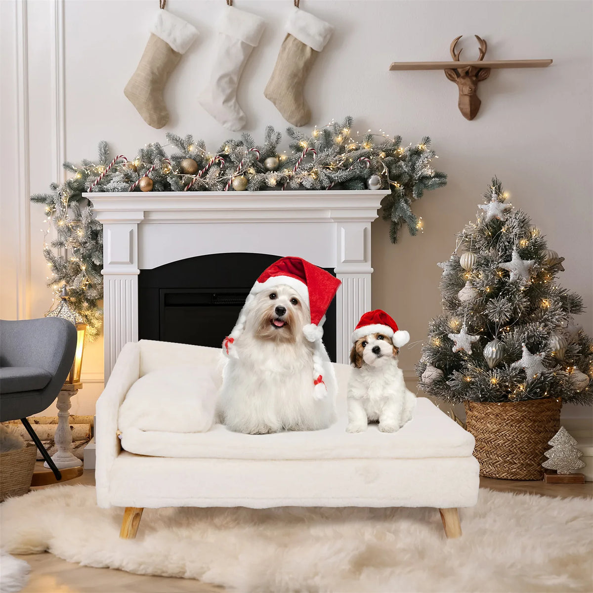 BINGOPAW Elevated Pet Sofa Bed With Cozy Waterproof Cushion