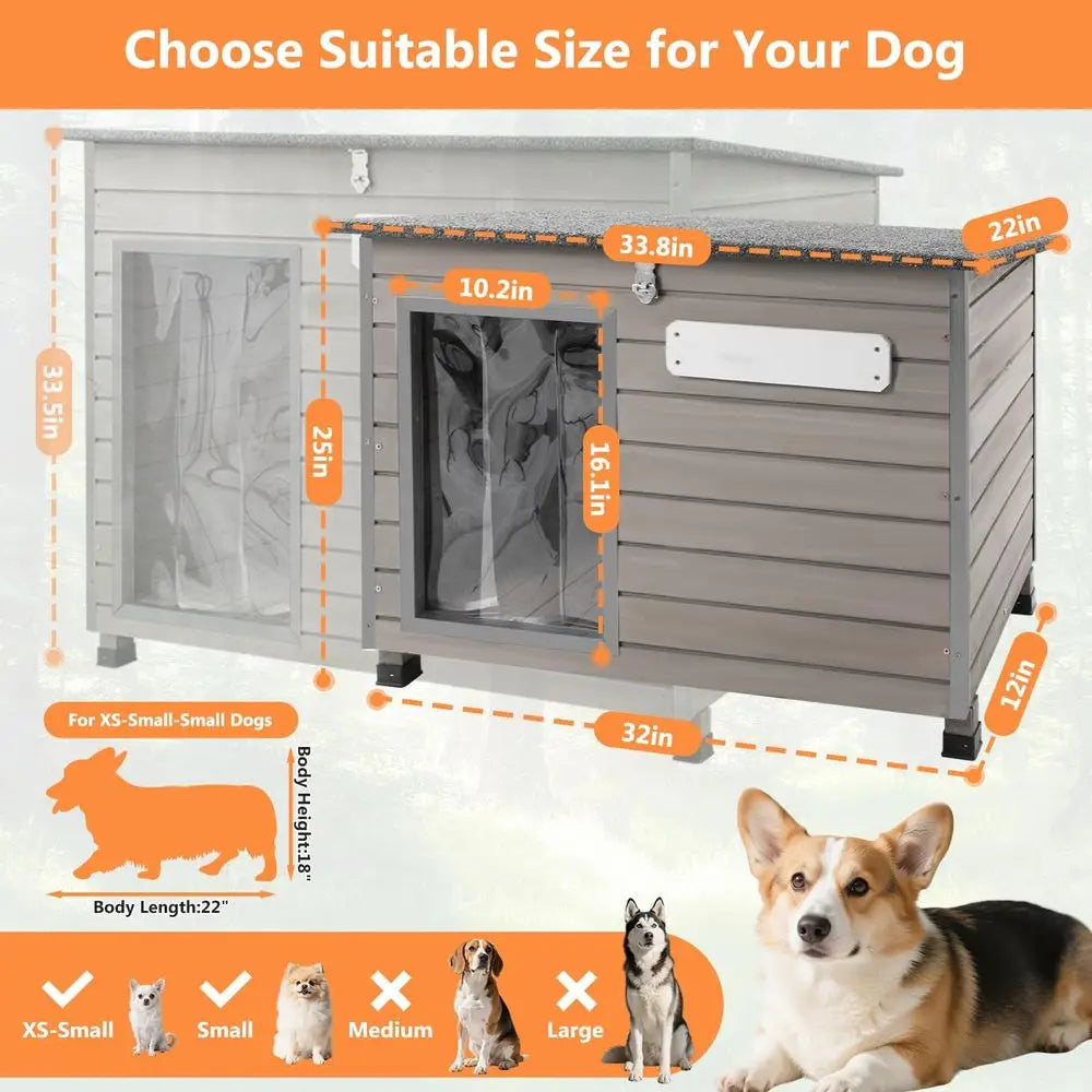 Durable Indoor Outdoor Wooden Dog House With Openable Roof
