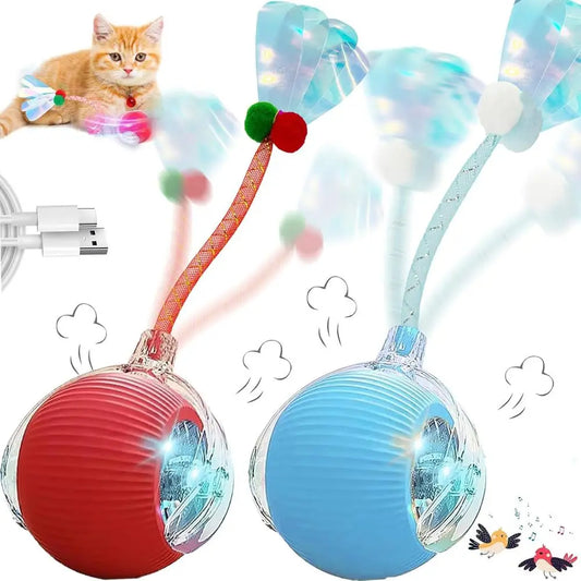 Automatic Interactive Cat Toy With Elastic Mesh Rolling Ball