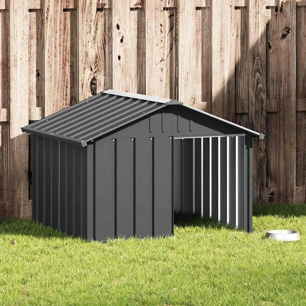 Durable Outdoor Metal Dog Kennel With Weatherproof Shelter