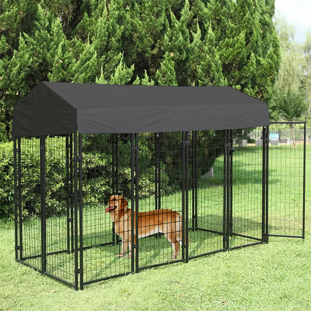 BINGOPAW Outdoor Dog Kennel With Waterproof Cover And Metal Frame