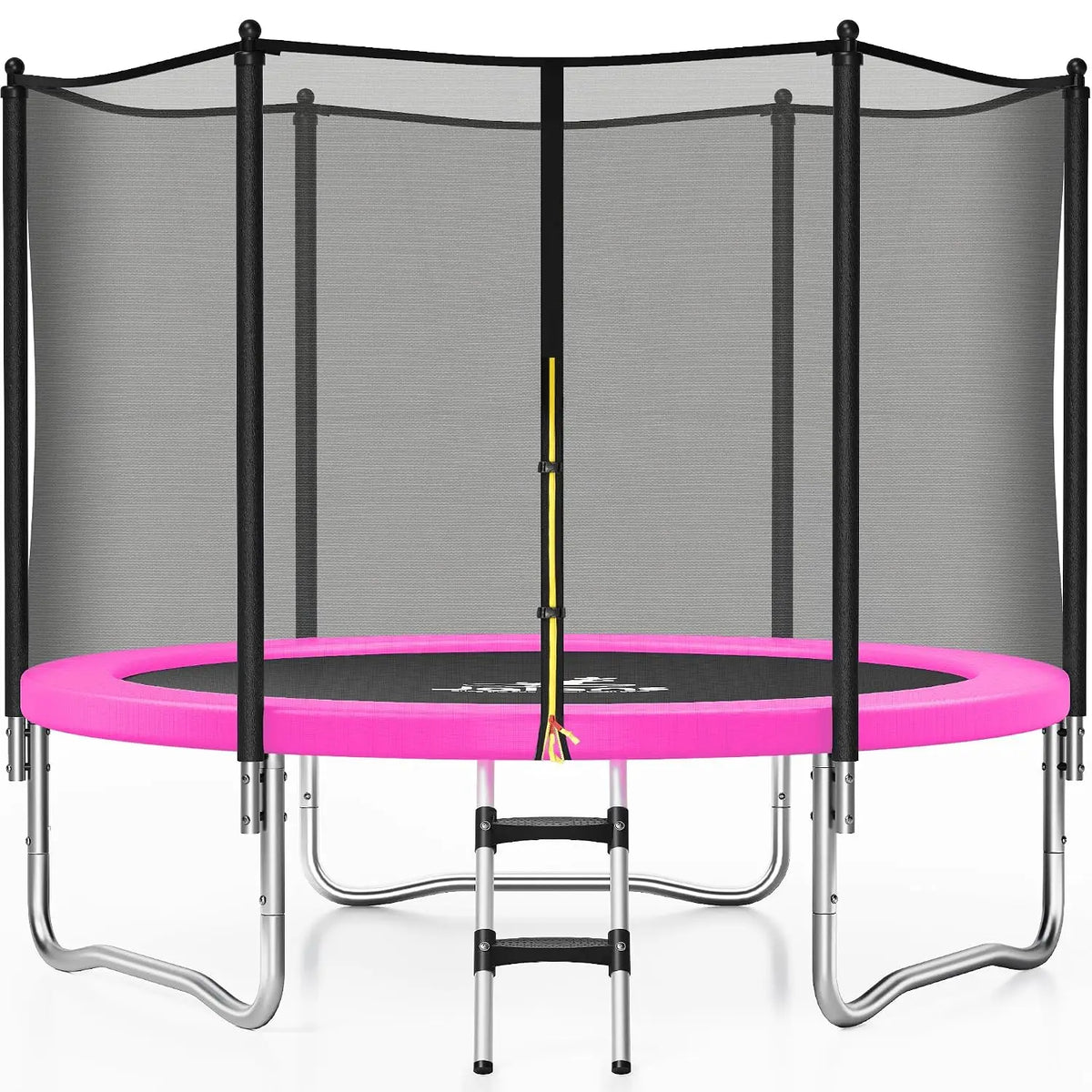 Outdoor Trampoline With Safety Enclosure Net And Rust Resistant Frame