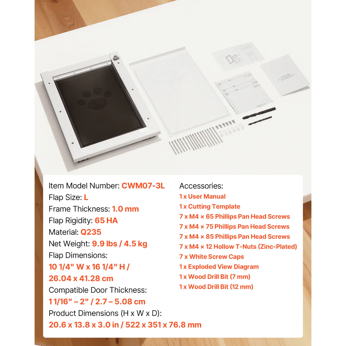 SucceBuy Magnetic Flap Pet Door With Durable Weatherproof Metal Frame