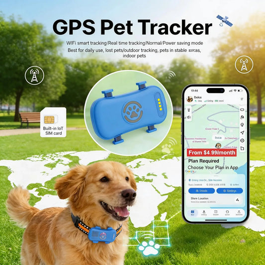 WANWAYTECH 4G GPS Pet Tracker For Dogs And Cats
