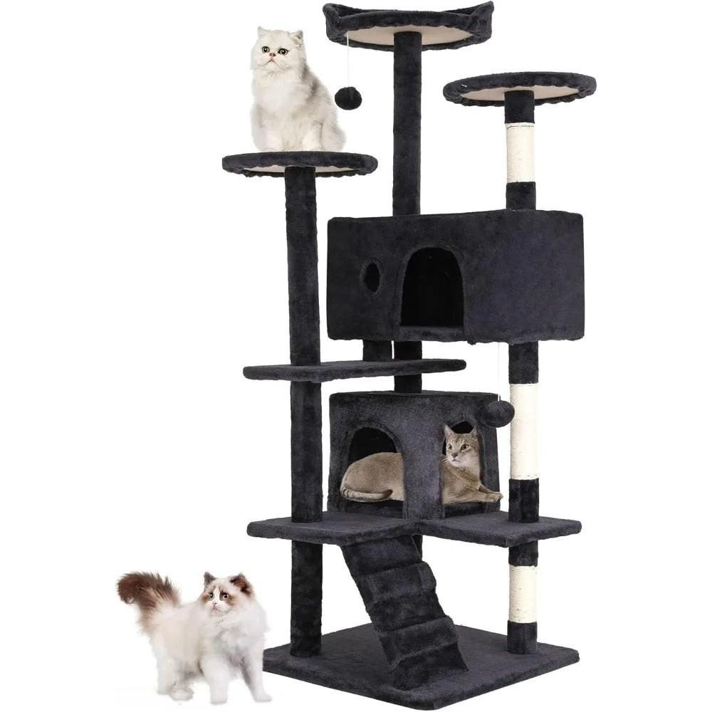 BestPet Multi-Level Cat Tree With Scratching Posts And Cozy Condos