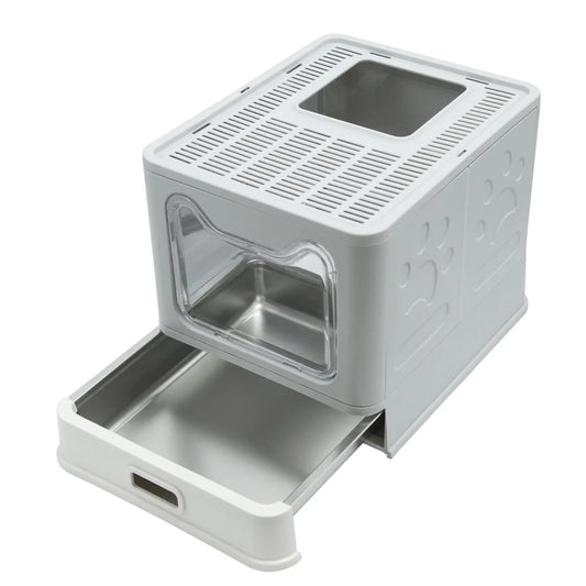 Bingopaw Front Entry Detachable Cat Litter Box With Steel Pan