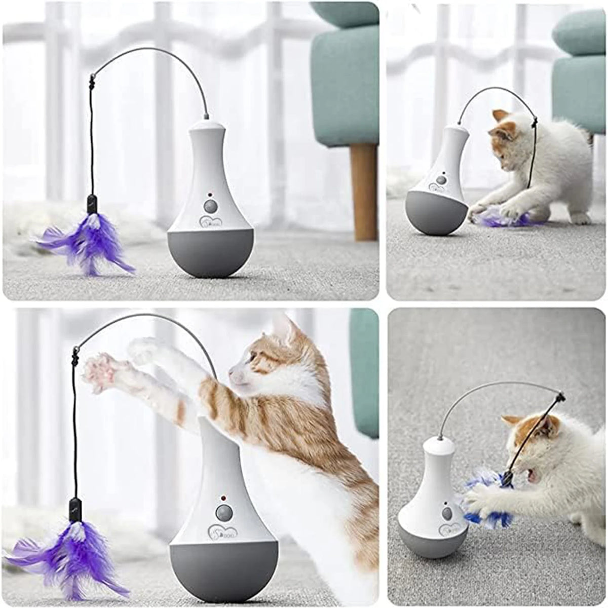 Funny Automatic Cat Feather Interactive Toy Play