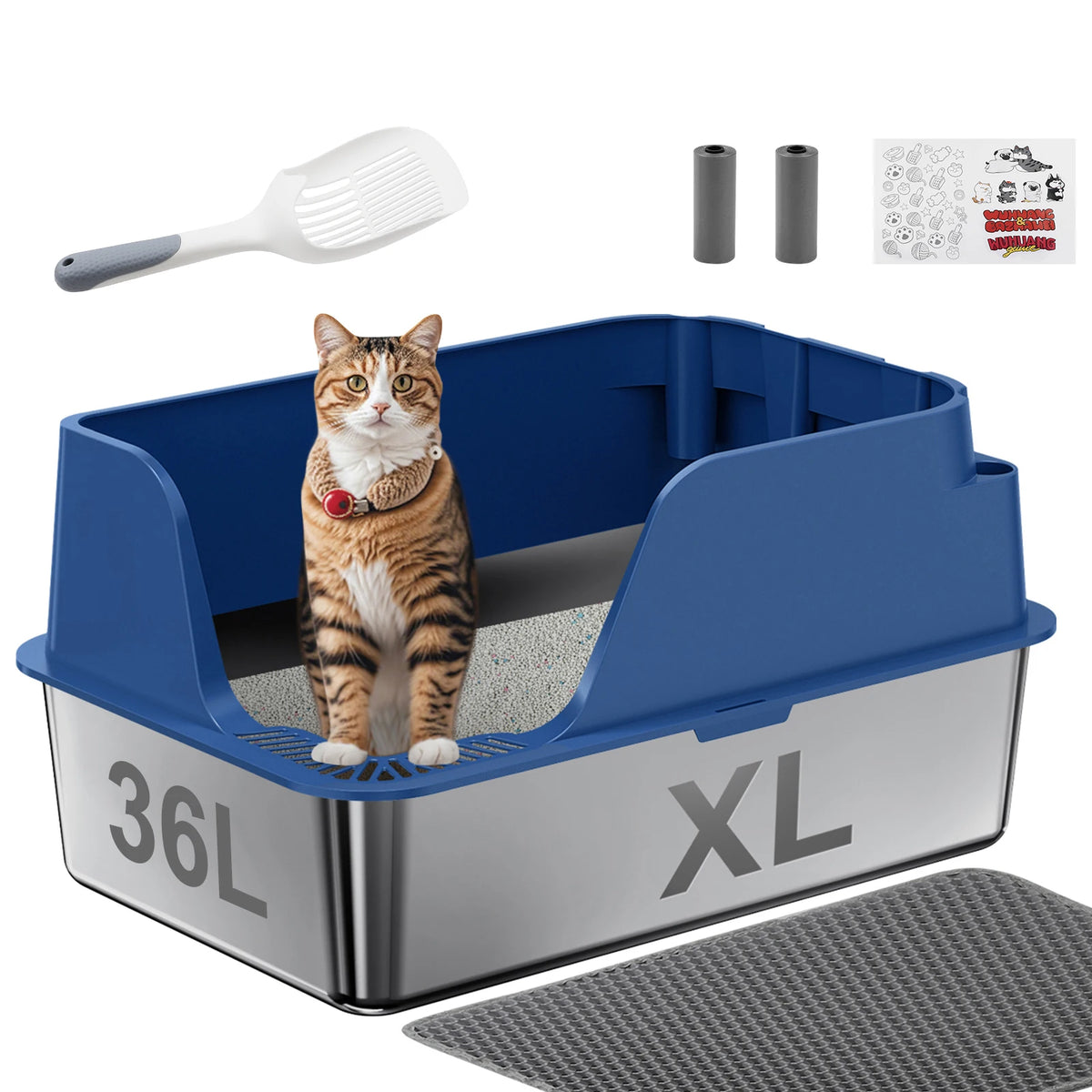 Stainless Steel Cat Litter Box With Splashproof And Leakproof Design