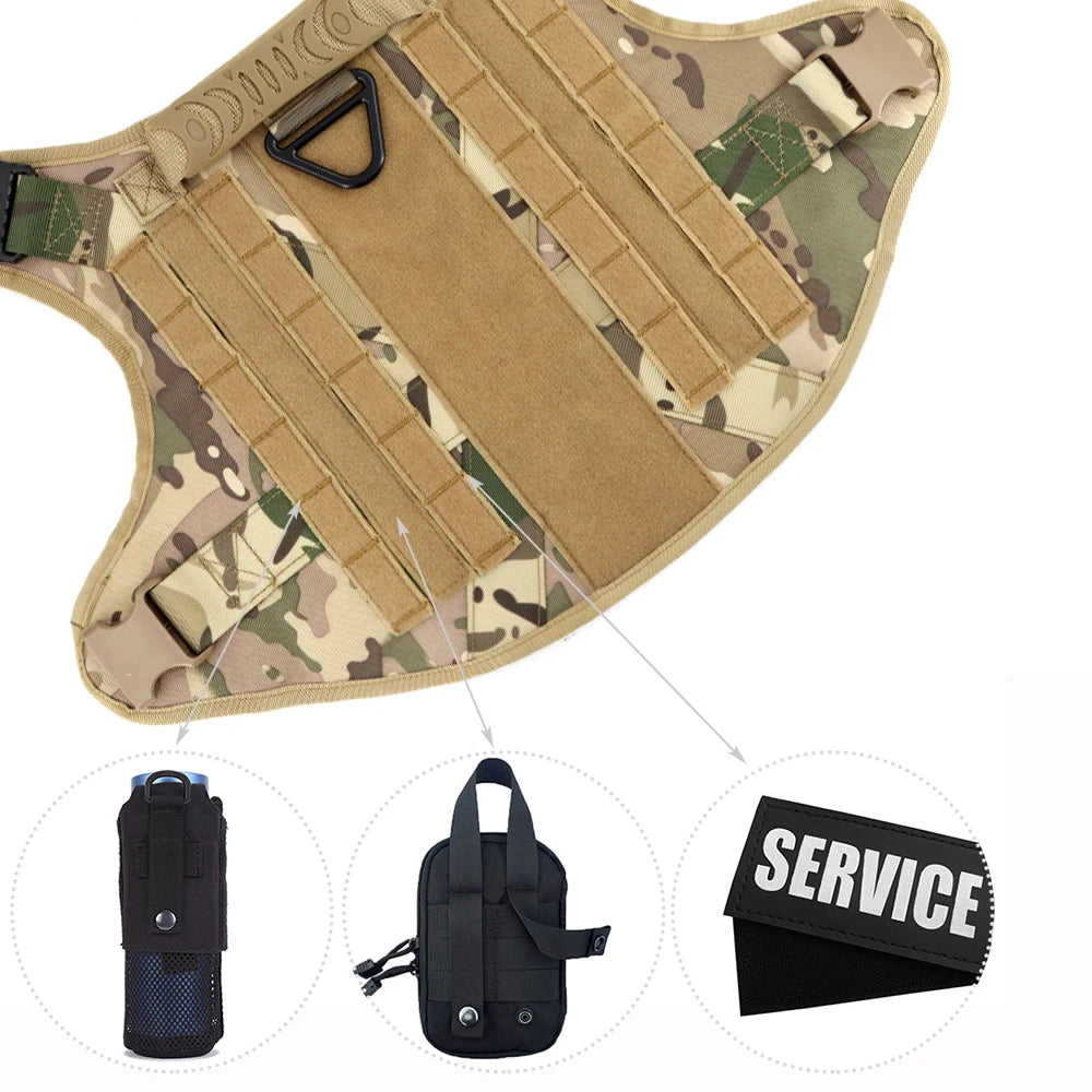 Tactical Dog Harness Leash No Pull Vest For Large Dogs