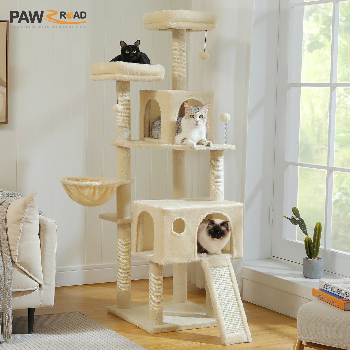 PAWZ Road Multi Level Cat Tree With Sisal Scratching Post