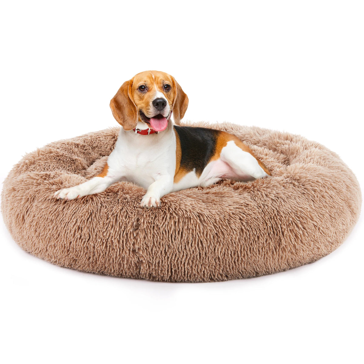 JHK Calming UltraPlush Faux Fur Dog Bed With Anti Slip