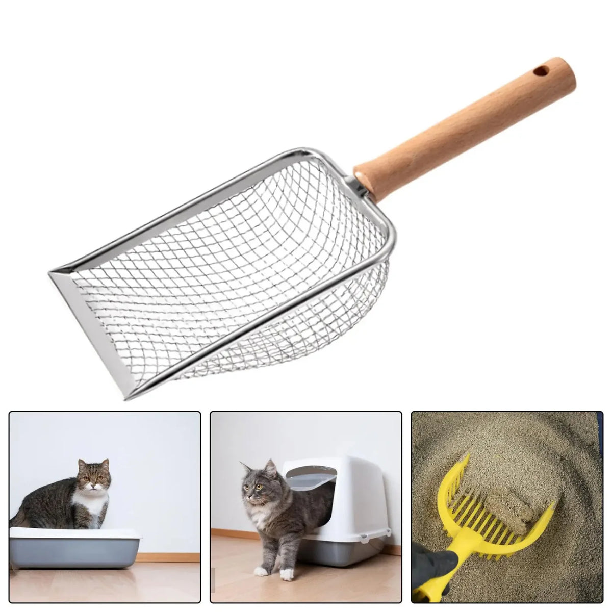 Durable Metal Cat Litter Scooper With Fast Sifting Shovel