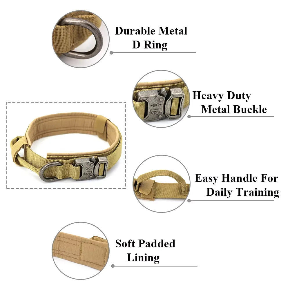 PETRAVEL Adjustable Tactical Dog Training Collar And Leash Set