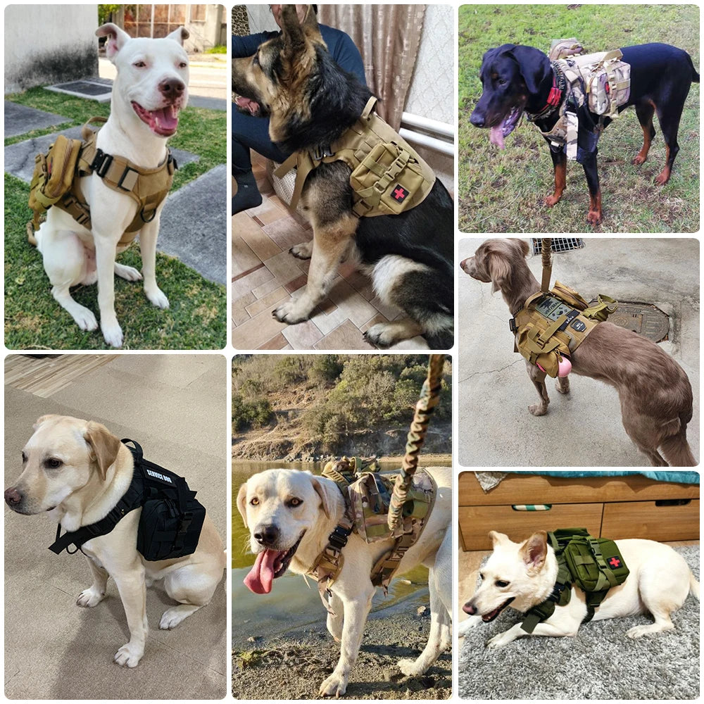 Tactical Dog Harness Leash No Pull Vest For Large Dogs