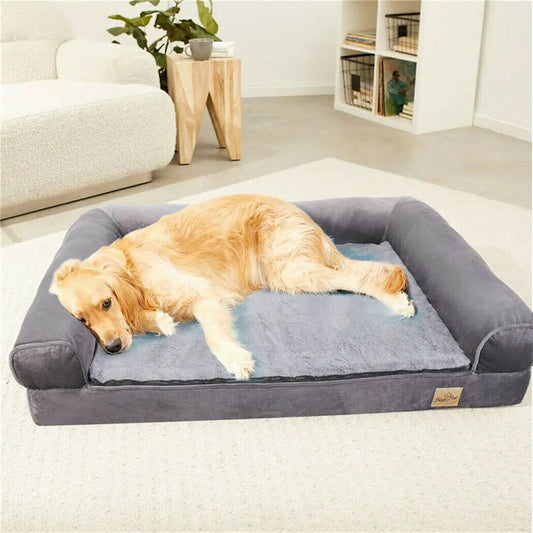 Bingopaw Orthopedic Dog Bed With Bolster And Washable Cover
