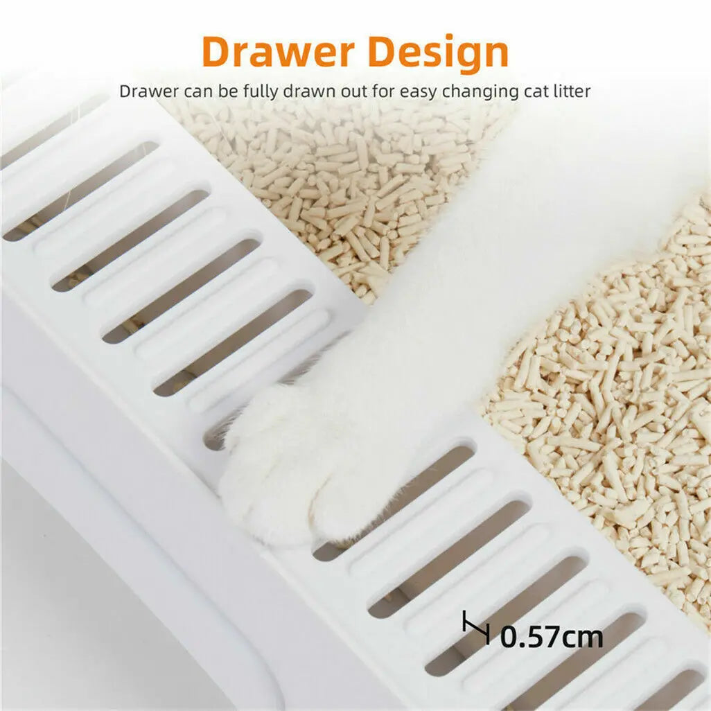 Enclosed Cat Litter Box With Scoop And Foldable Tray