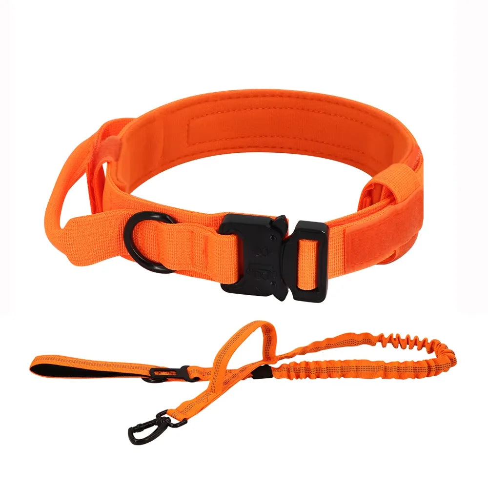 Adjustable Nylon Dog Training Collar And Leash Set With Handle
