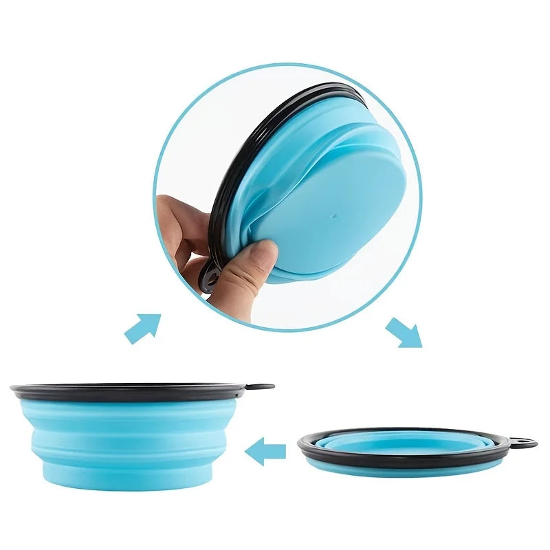 Durable Silicone Collapsible Travel Pet Food Bowl