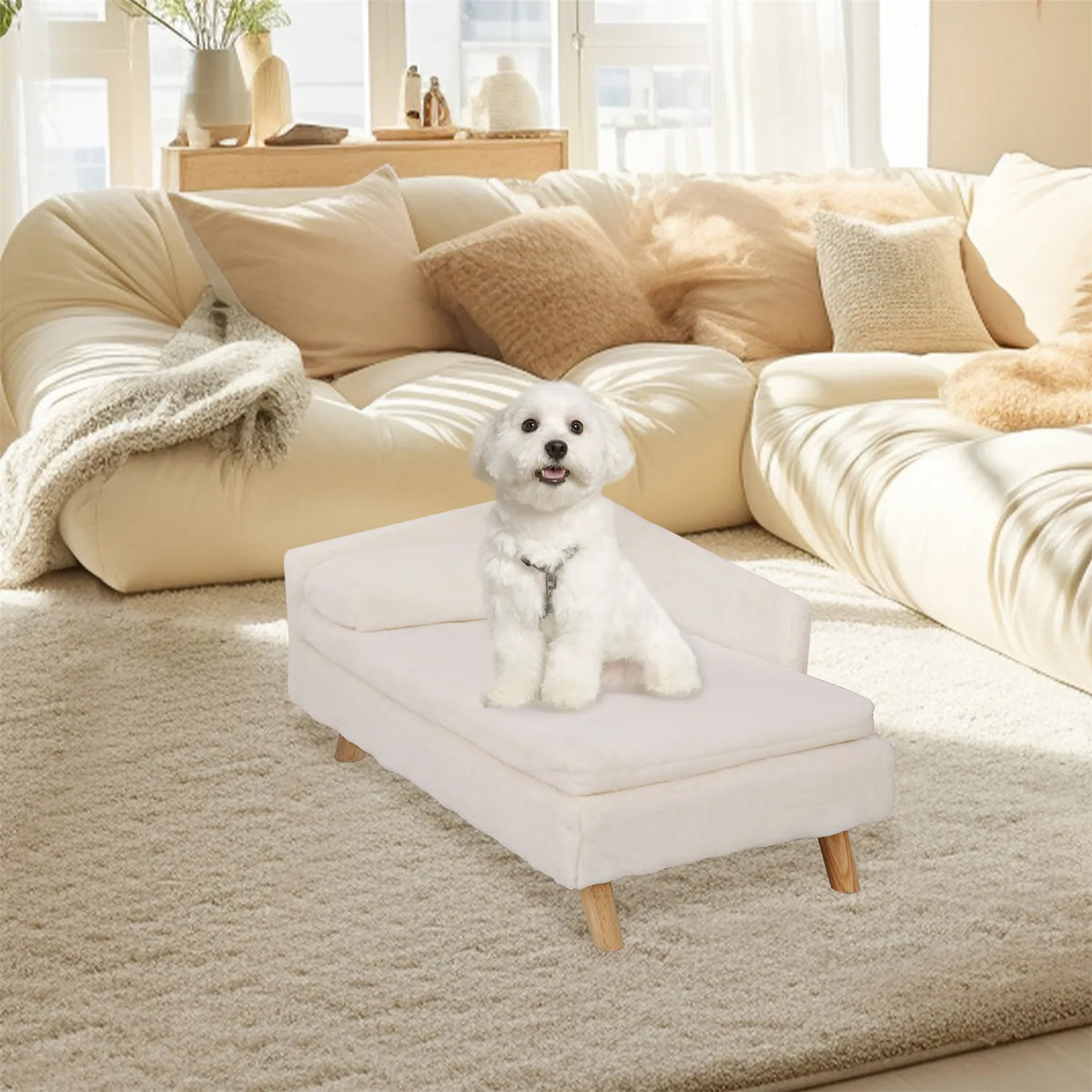 BINGOPAW Elevated Pet Sofa Bed With Cozy Waterproof Cushion