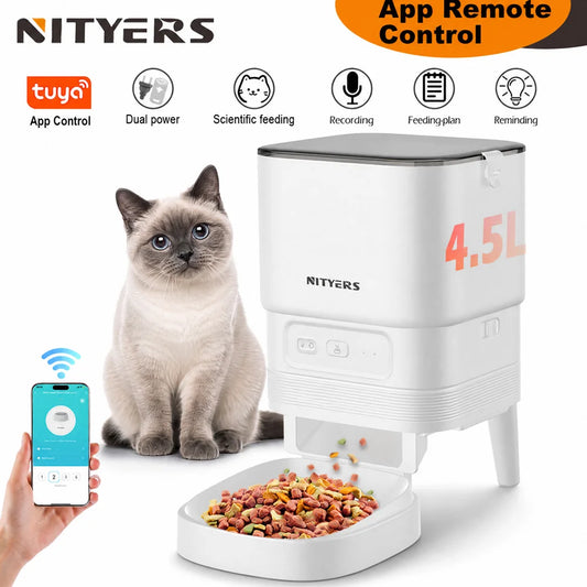 Nityers Smart Automatic Cat Feeder With Voice Recorder And App
