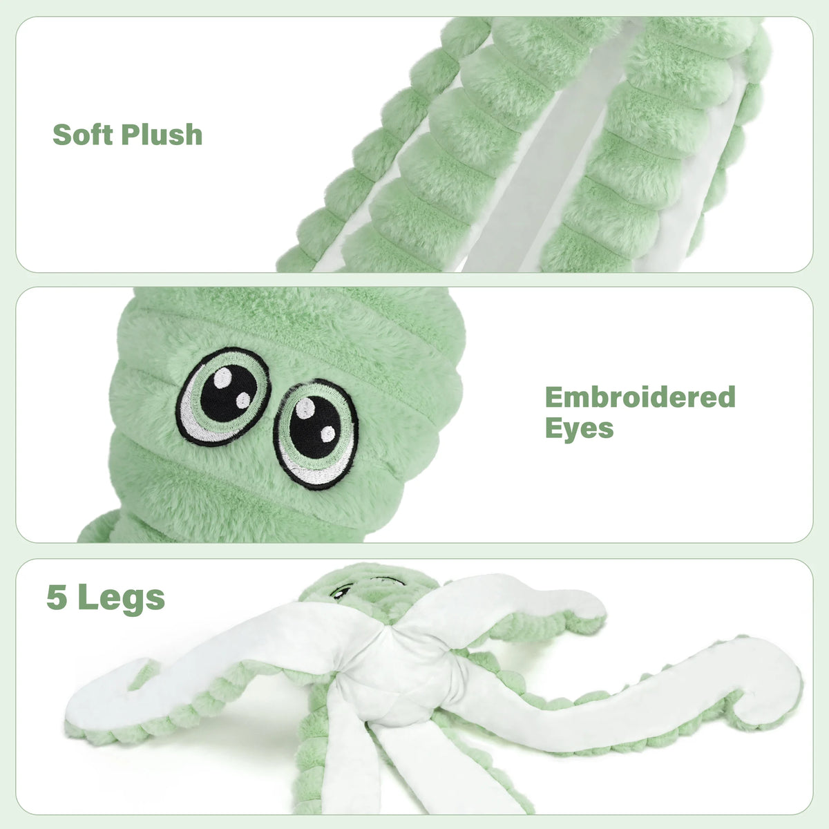 Octopus Design Plush Squeaky Dog Teeth Grinding Toy