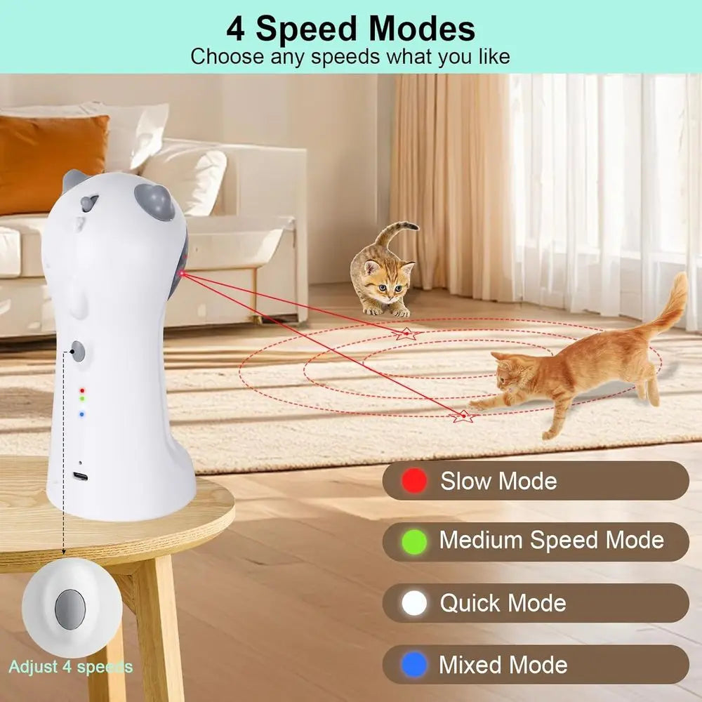 Rechargeable Automatic Motion Activated Cat Toy With Rotating Laser