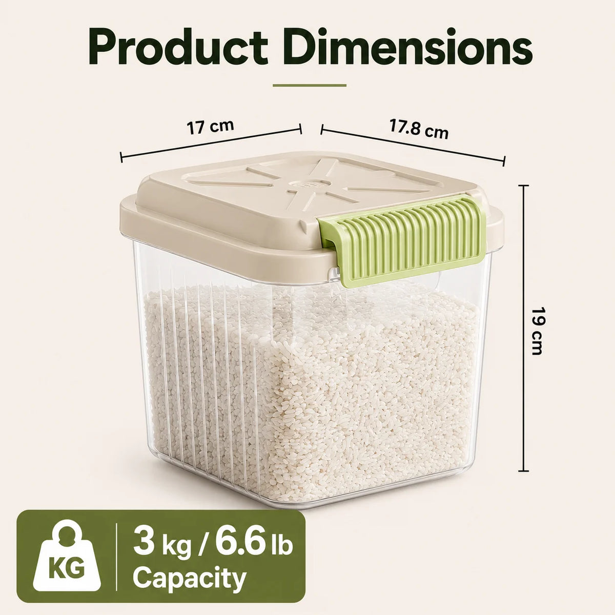 Airtight Rolling Pet Food Storage Container With Measuring Cup
