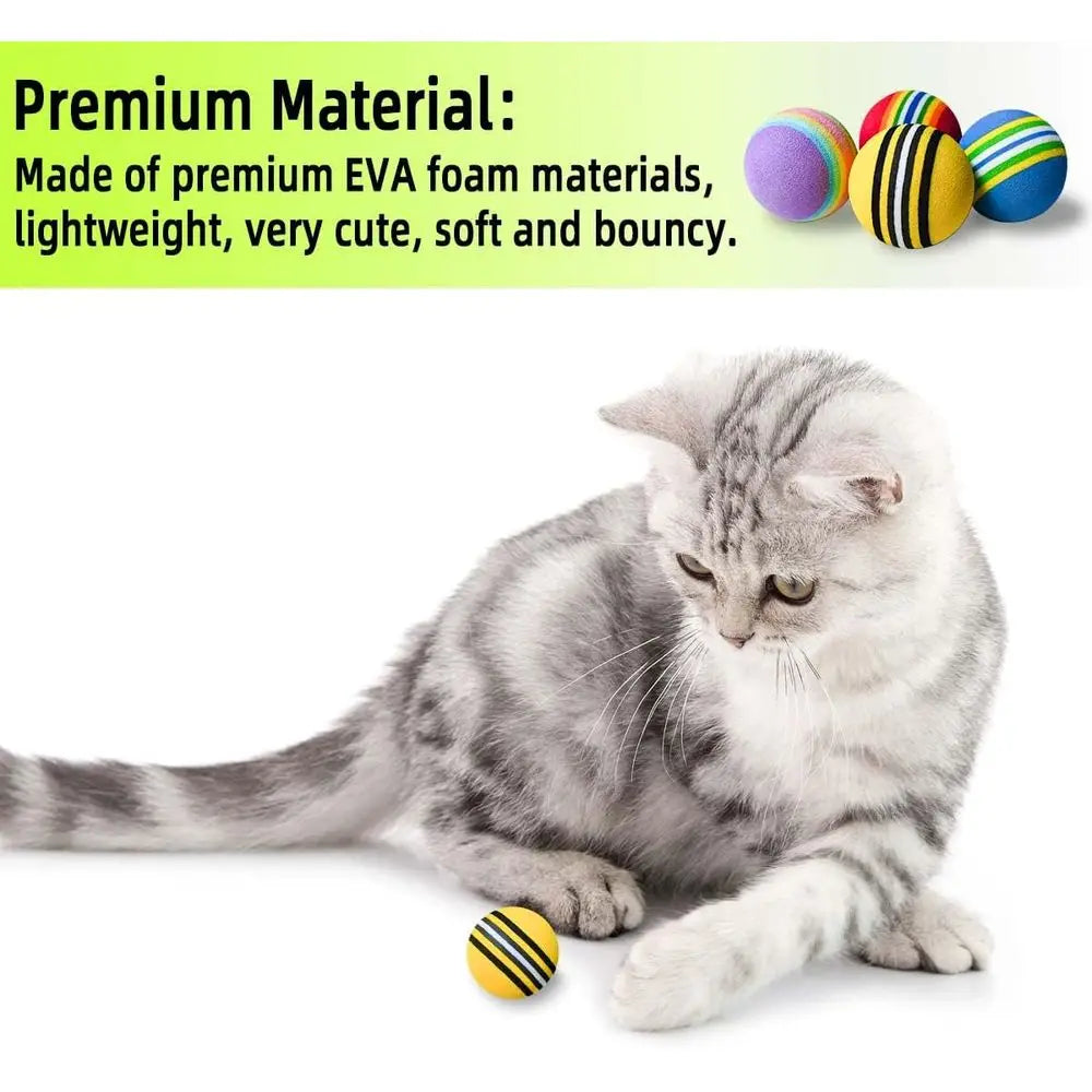 Set Of 12 Soft Interactive Cat And Dog Soccer Balls