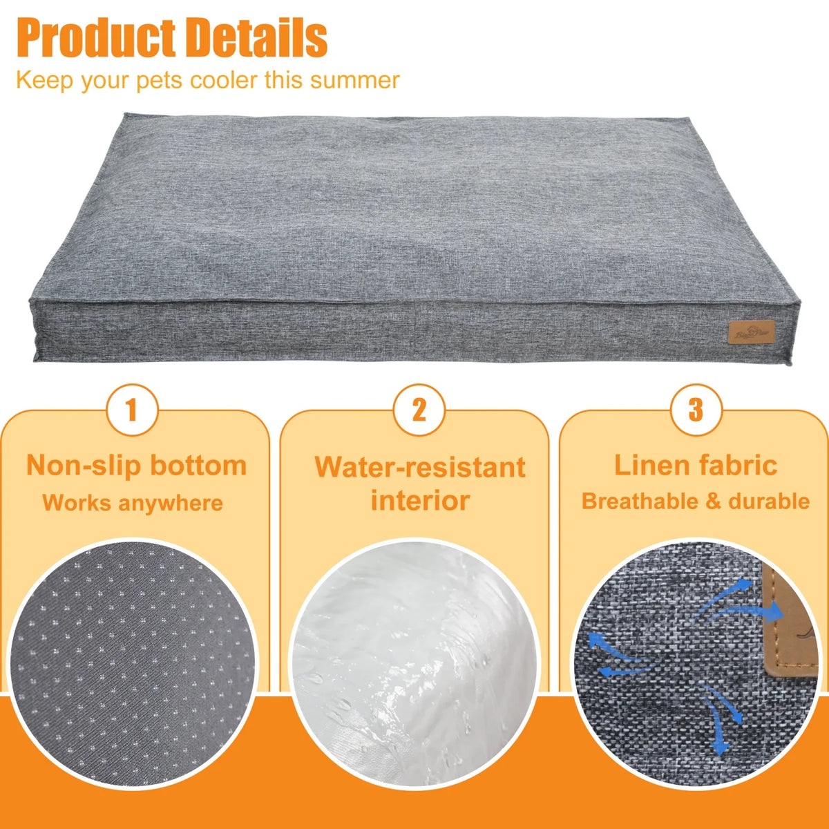 BINGOPAW Waterproof Dog Crate Bed Pad With Soft Foam Base