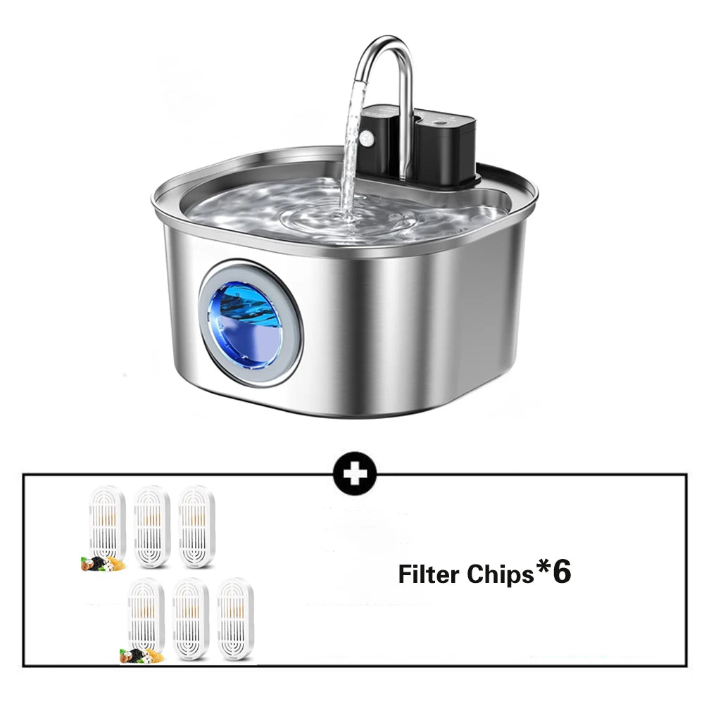 Automatic Stainless Steel Pet Water Fountain With Motion Sensor