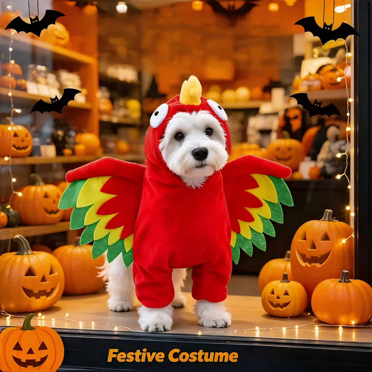 Halloween Pet Turkey Costume With Colorful 3D Wings