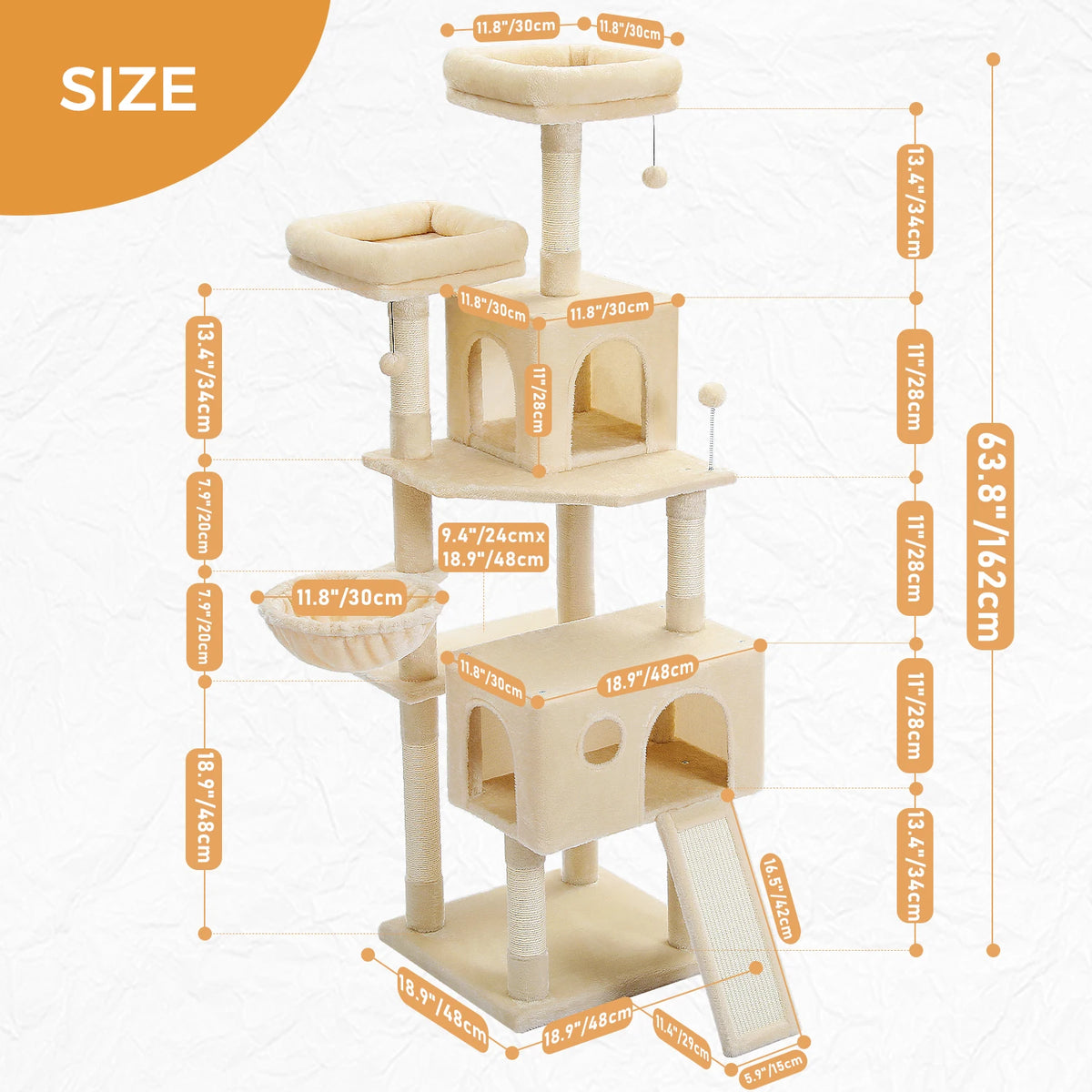 PAWZ Road Multi Level Cat Tree With Sisal Scratching Post