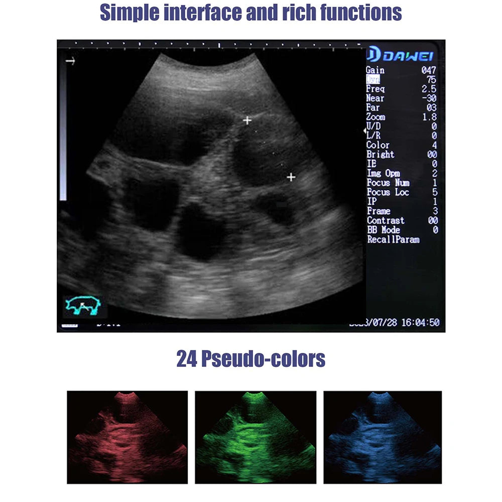 DAWEI Portable Veterinary Ultrasound Scanner For Pregnancy In Farm Animals