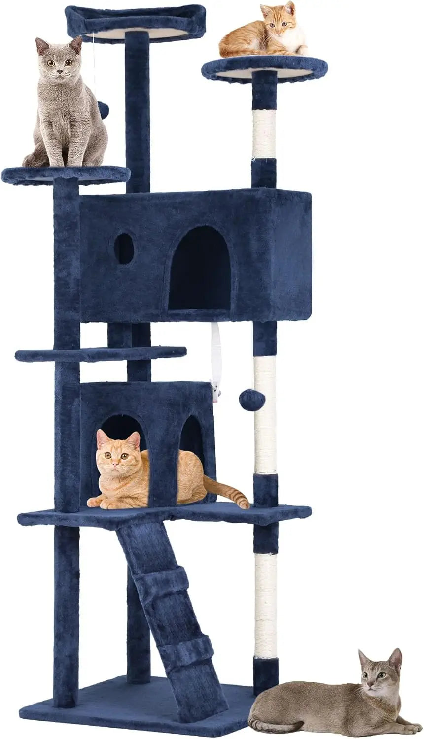 BestPet Multi-Level Cat Tree With Scratching Posts And Cozy Condos