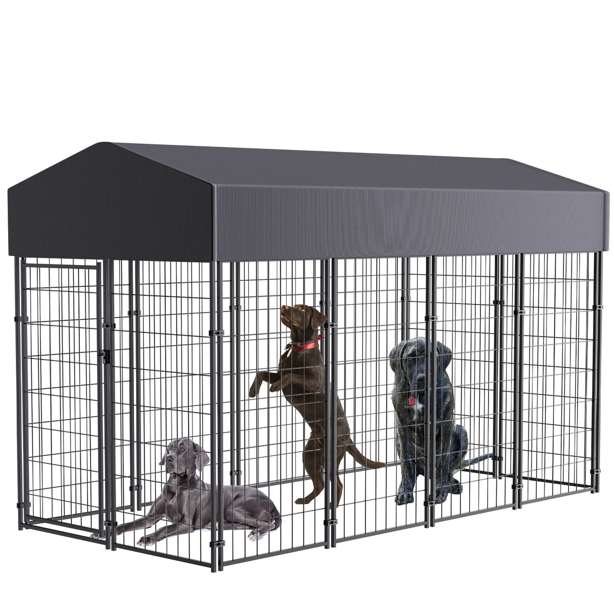 BINGOPAW Outdoor Dog Kennel With Waterproof Cover And Metal Frame
