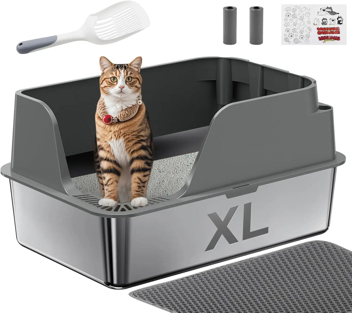 Stainless Steel Cat Litter Box With Splashproof And Leakproof Design